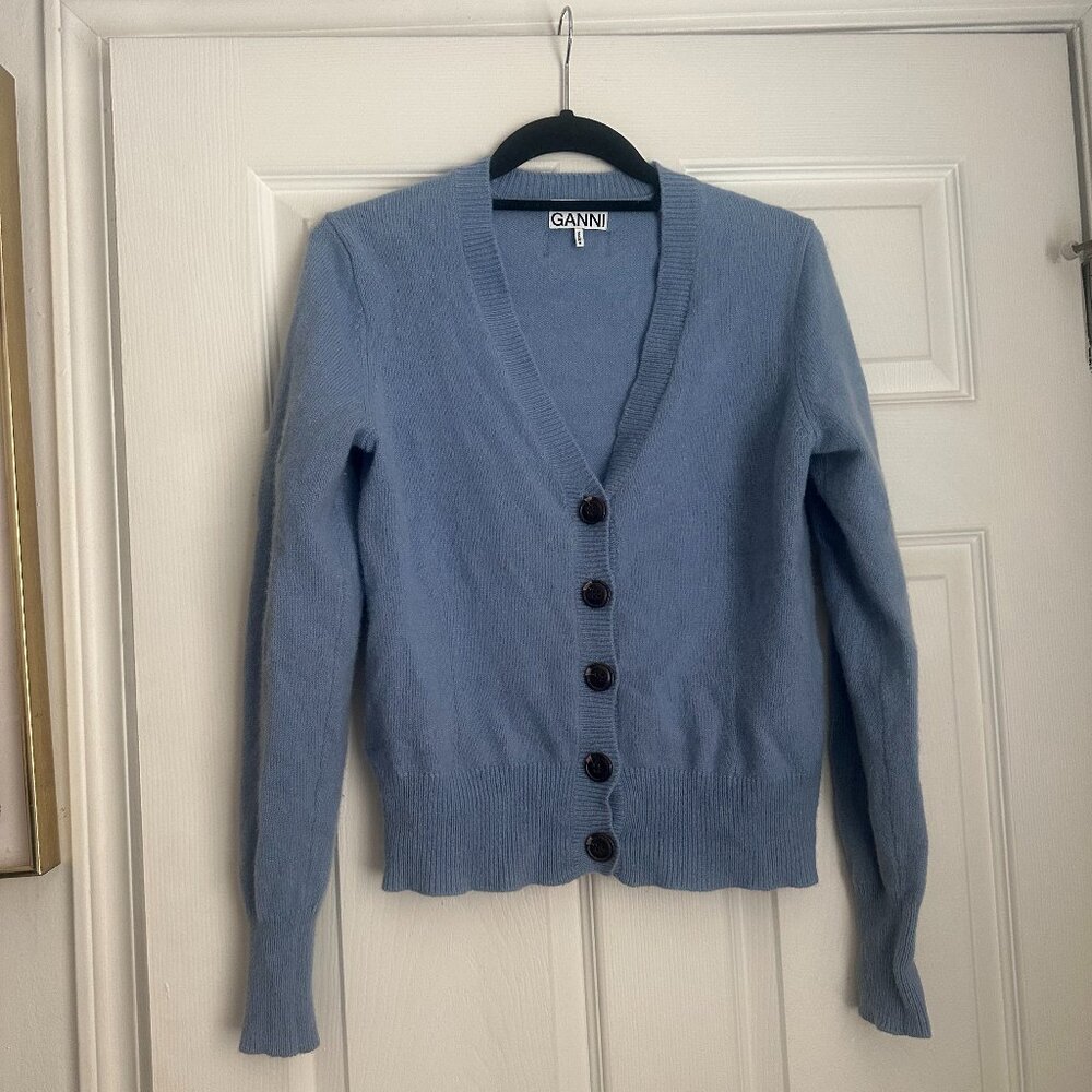 Ganni Periwinkle/Blue V-Neck Sweater